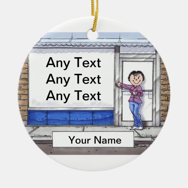 Store Front - Female Ceramic Ornament (Front)