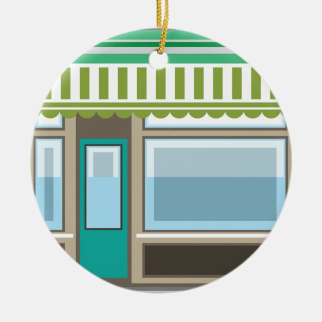 Store Front Vector Ceramic Ornament (Front)
