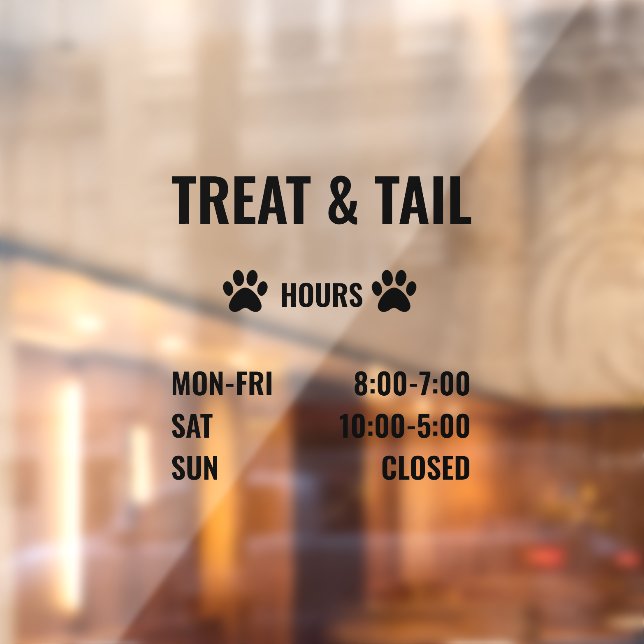 Store Hours Decal, Business Hours Sign (Sheet 2)