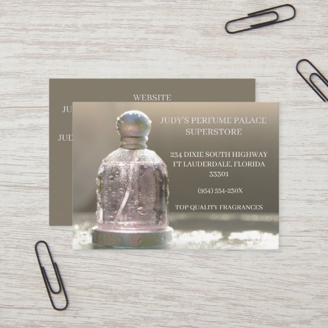 Store/Manufacturer/Design Perfume bottle  Business Card (Front/Back In Situ)
