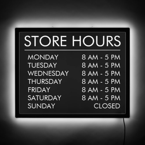 Store Open  Business Neon Black and White LED Sign