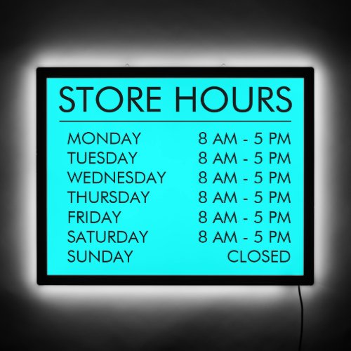 Store Open  Business Neon Blue and Black LED Sign