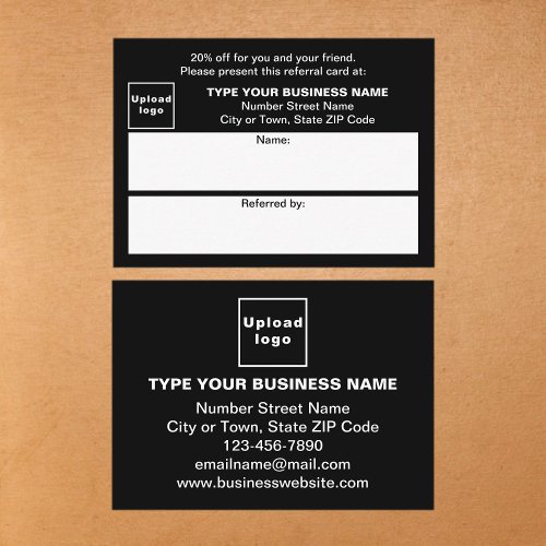 Store or Shop Business Black Referral Card