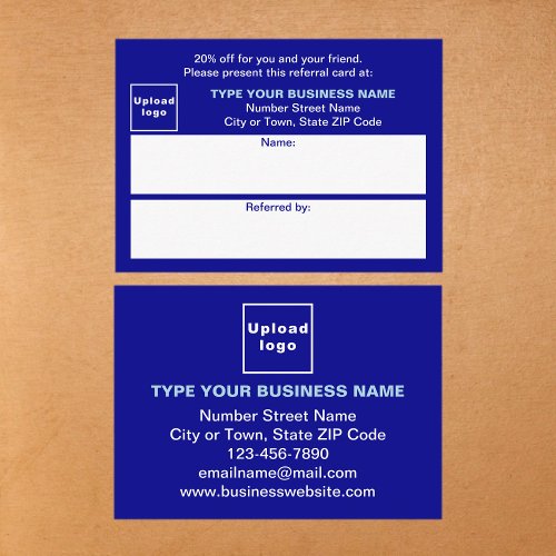 Store or Shop Business Blue Referral Card