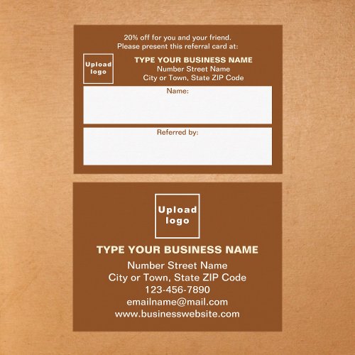 Store or Shop Business Brown Referral Card