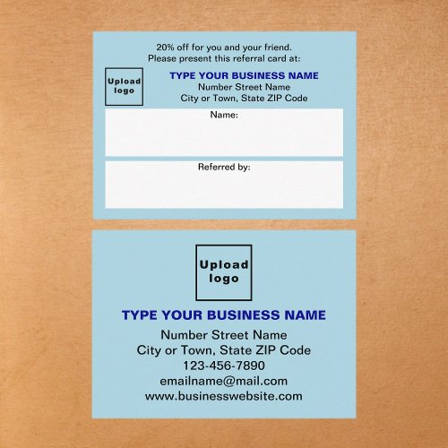 Store or Shop Business Light Blue Referral Card