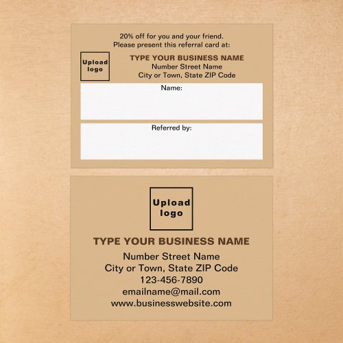 Store or Shop Business Light Brown Referral Card