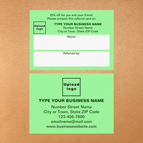 Store or Shop Business Light Green Referral Card