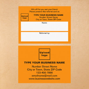 Store or Shop Business Orange Referral Card