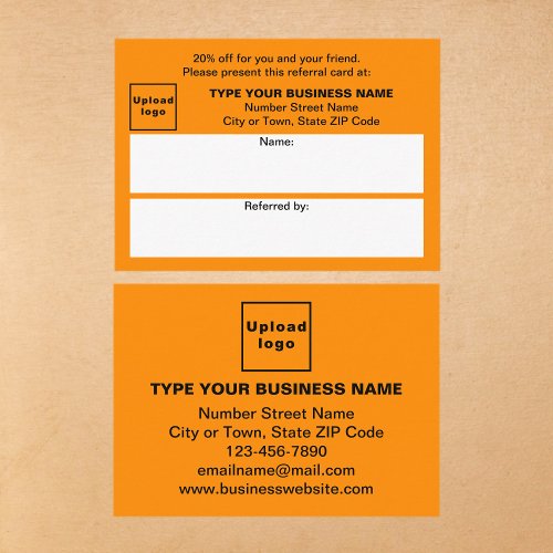 Store or Shop Business Orange Referral Card