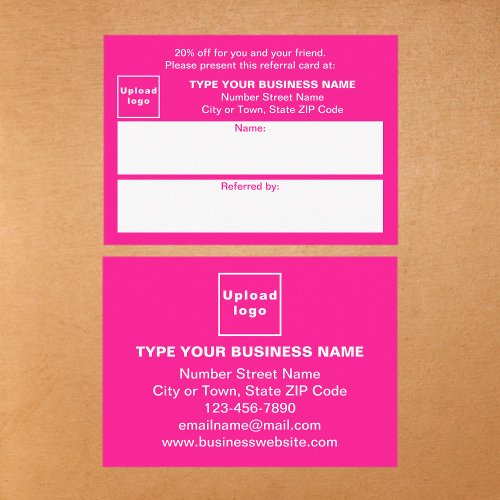 Store or Shop Business Pink Referral Card