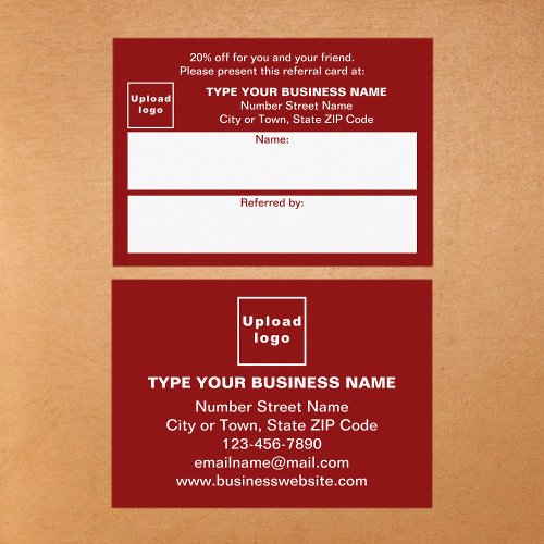 Store or Shop Business Red Referral Card