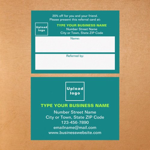 Store or Shop Business Teal Referral Card