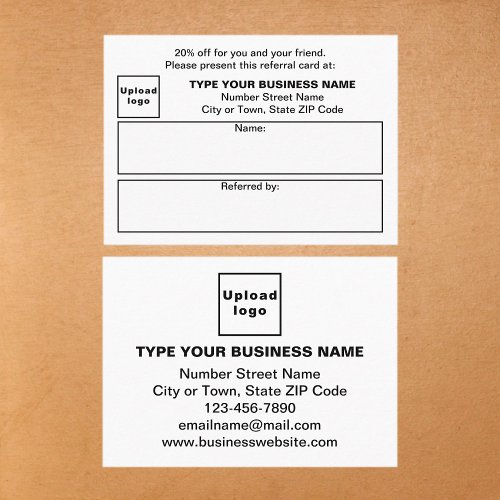 Store or Shop Business White Referral Card