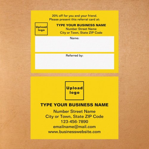 Store or Shop Business Yellow Referral Card