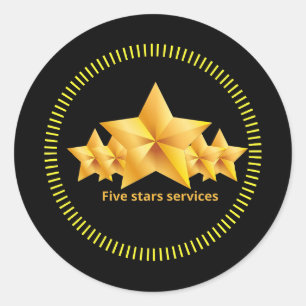 store promotion accessories five stars services classic round sticker