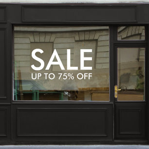 Store Sale   Business Discount Minimalist White Window Cling