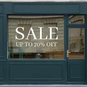 Store Sale   Business Elegant Minimal White Window Cling