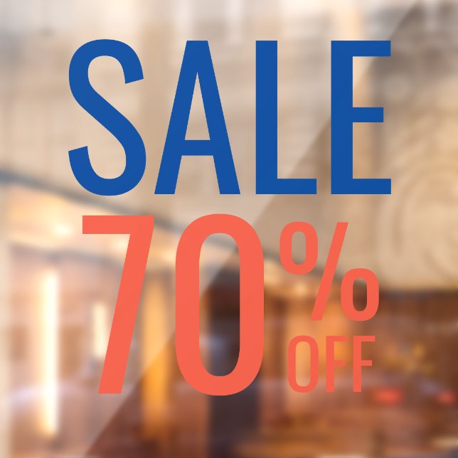Store Sale | Business Modern Blue and Red Window Cling (Sheet 2)