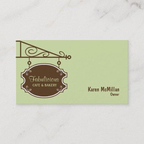 Store Sign Business Card - Meadow Green