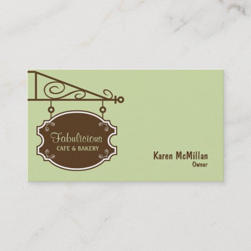Customizable Store Sign Business Card - Meadow Green