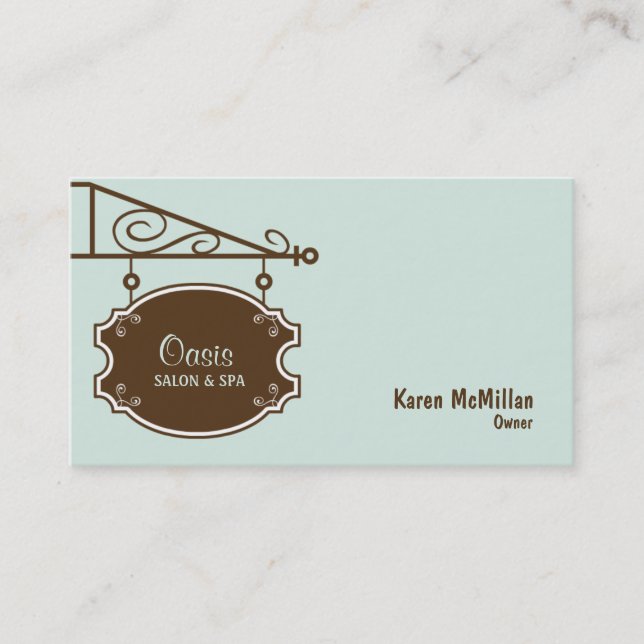 Store Sign Business Card - Soft Blue (Front)