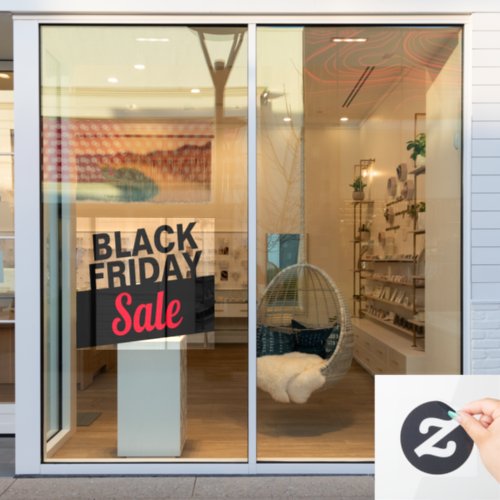 Store window black friday sign modern window cling