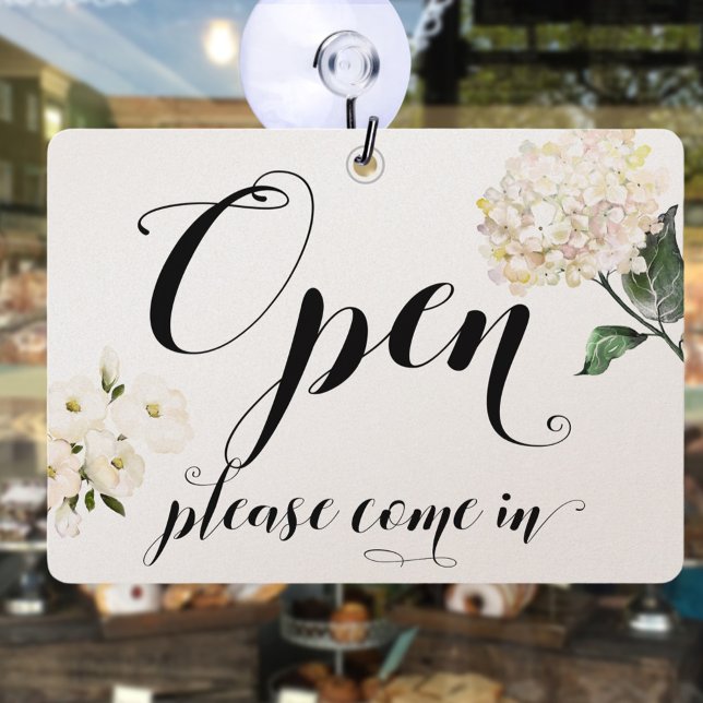 Store Window Glass Door Floral Open & Closed Sign (Creator Uploaded)