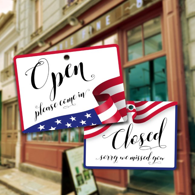 Store Window Glass Door Hanging Open & Closed Sign (Creator Uploaded)