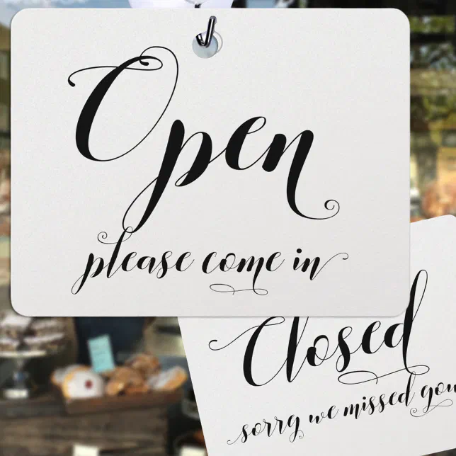 Store Window Glass Door Hanging Open & Closed Sign | Zazzle