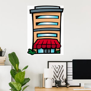 Storefront and Office Building Poster