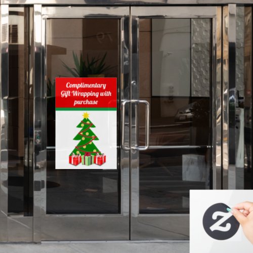 Storefront Christmas Gift Wrapping Business  Window Cling