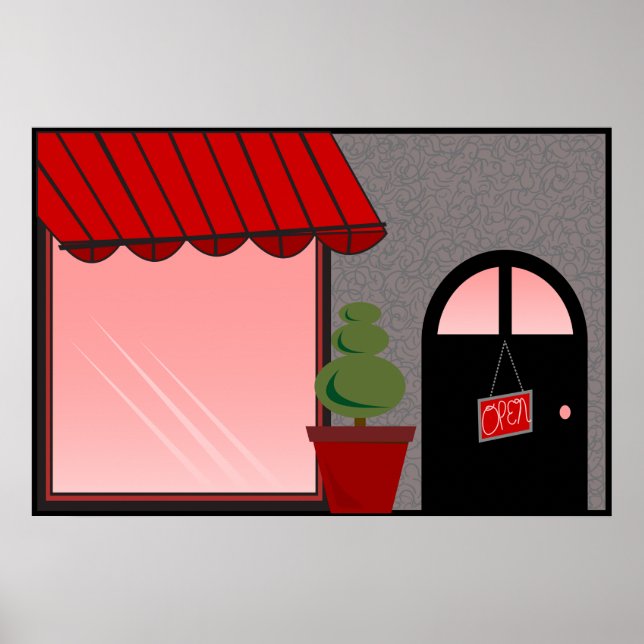 Storefront Open Shop Poster (Front)
