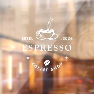 Storefront static cling clear decal or cafe