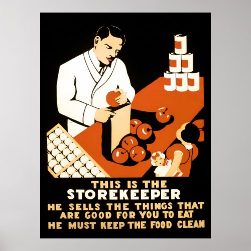 STOREKEEPER W P A POSTER c 1937