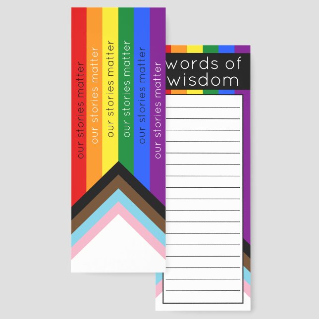 Stories Matter Gay Pride Intersection Rainbow Flag Bookmarks (Front & Back)