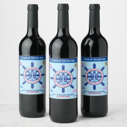 Stories Of The High Seas. Funny, Customizable Wine Label