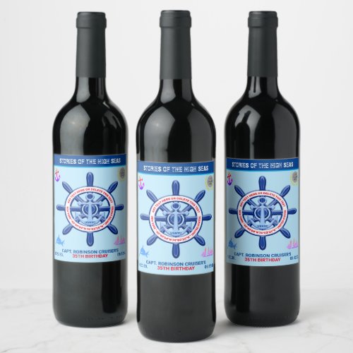 Stories Of The High Seas Funny Customizable Wine Label
