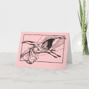 Stork and Baby: Baby Girl Congratulations Card