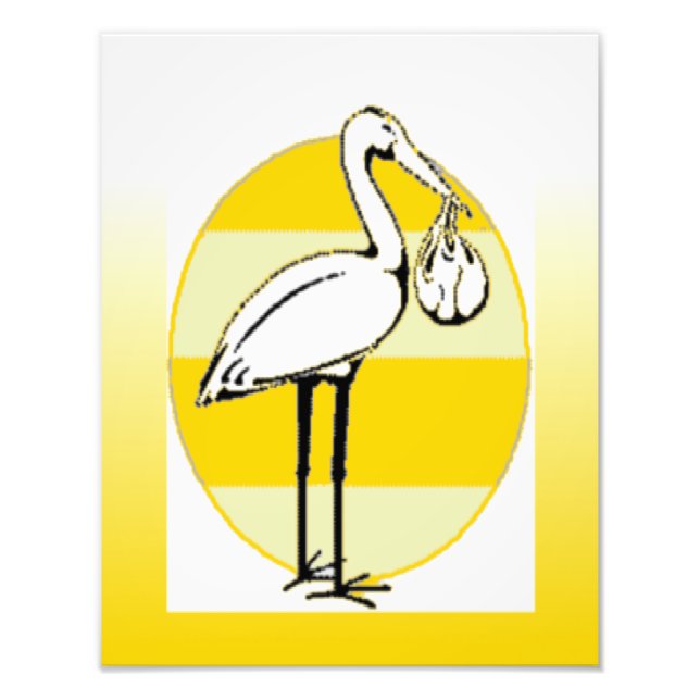 Stork and Baby Bundle Photo Print (Front)