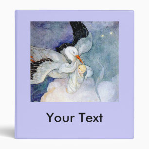 Stork and Baby Customizable Binder