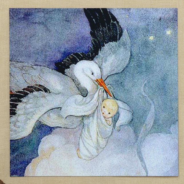 Stork and Baby Customizable Invitation (Creator Uploaded)