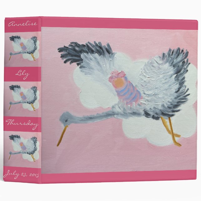 Stork and Baby Girl Binder (Front/Spine)