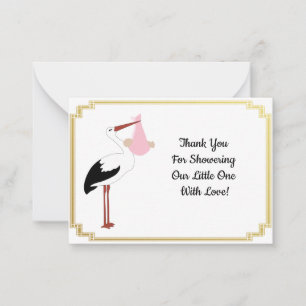 Stork And Baby Thank You Card