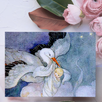 Stork And Baby Thank You Card by Cardgallery at Zazzle