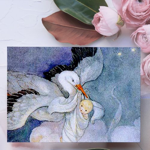 Stork and Baby Thank You Card