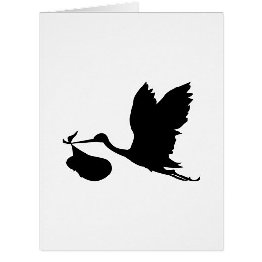 Stork and Bundle of Joy Silhouette Cards (Front)