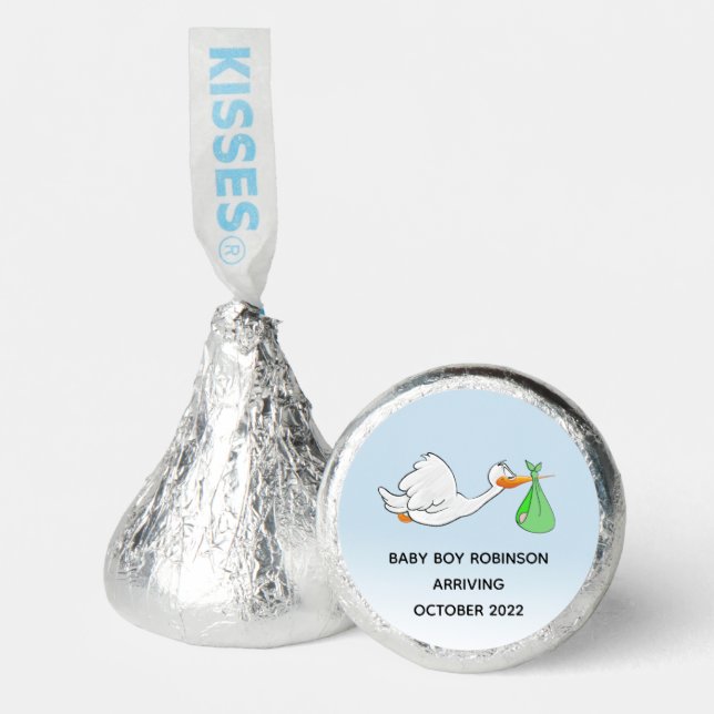 Stork Announcement Green Bundle Hershey®'s Kisses® (Front)