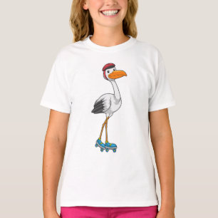 Stork as Inline skater with Roller skates T-Shirt