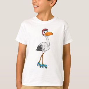 Stork as Inline skater with Roller skates T-Shirt